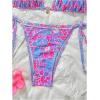 imageSHENHE Womens 2 Piece Swimsuit Floral Print Halter Tie Side Triangle Bikini SetPurple Floral