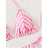 imageSHENHE Womens 2 Piece Swimsuit Floral Print Halter Tie Side Triangle Bikini SetStriped Light Pink