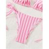 imageSHENHE Womens 2 Piece Swimsuit Floral Print Halter Tie Side Triangle Bikini SetStriped Light Pink
