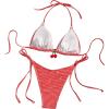 imageSHENHE Womens Checkered Swimsuits 2 Pieces Halter Triangle Plaid Cheeky Bikini SetRed and White Plaid