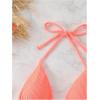 imageSHENHE Womens Triangle Halter Bikini Top Floral Tie Back Smocked Cute Swimsuit TopCoral Pink