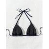 imageSHENHE Womens Triangle Halter Bikini Top Floral Tie Back Smocked Cute Swimsuit TopDark Blue a