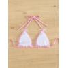 imageSHENHE Womens Triangle Halter Bikini Top Floral Tie Back Smocked Cute Swimsuit TopGingham Bow Pink