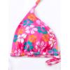 imageSHENHE Womens Triangle Halter Bikini Top Floral Tie Back Smocked Cute Swimsuit TopHot Pink Blue