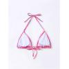 imageSHENHE Womens Triangle Halter Bikini Top Floral Tie Back Smocked Cute Swimsuit TopHot Pink Blue
