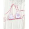 imageSHENHE Womens Triangle Halter Bikini Top Floral Tie Back Smocked Cute Swimsuit TopHot Pink a
