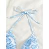 imageSHENHE Womens Triangle Halter Bikini Top Floral Tie Back Smocked Cute Swimsuit TopLight Blue