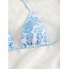 imageSHENHE Womens Triangle Halter Bikini Top Floral Tie Back Smocked Cute Swimsuit TopLight Blue