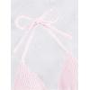 imageSHENHE Womens Triangle Halter Bikini Top Floral Tie Back Smocked Cute Swimsuit TopLight Pink