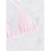 imageSHENHE Womens Triangle Halter Bikini Top Floral Tie Back Smocked Cute Swimsuit TopLight Pink