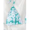imageSHENHE Womens Triangle Halter Bikini Top Floral Tie Back Smocked Cute Swimsuit TopMint Green