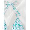 imageSHENHE Womens Triangle Halter Bikini Top Floral Tie Back Smocked Cute Swimsuit TopMint Green