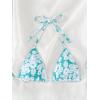 imageSHENHE Womens Triangle Halter Bikini Top Floral Tie Back Smocked Cute Swimsuit TopMint Green