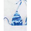 imageSHENHE Womens Triangle Halter Bikini Top Floral Tie Back Smocked Cute Swimsuit TopMulticolor Blue B