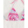 imageSHENHE Womens Triangle Halter Bikini Top Floral Tie Back Smocked Cute Swimsuit TopMulticolor Pink Blue
