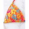 imageSHENHE Womens Triangle Halter Bikini Top Floral Tie Back Smocked Cute Swimsuit TopOrange Yellow