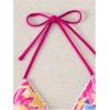 imageSHENHE Womens Triangle Halter Bikini Top Floral Tie Back Smocked Cute Swimsuit TopPink Yellow Multi