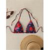 imageSHENHE Womens Triangle Halter Bikini Top Floral Tie Back Smocked Cute Swimsuit TopPurple Flower