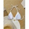 imageSHENHE Womens Triangle Halter Bikini Top Floral Tie Back Smocked Cute Swimsuit TopSolid Beige