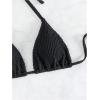 imageSHENHE Womens Triangle Halter Bikini Top Floral Tie Back Smocked Cute Swimsuit TopTextured Black