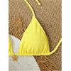 imageSHENHE Womens Triangle Halter Bikini Top Floral Tie Back Smocked Cute Swimsuit TopYellow