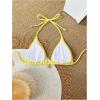 imageSHENHE Womens Triangle Halter Bikini Top Floral Tie Back Smocked Cute Swimsuit TopYellow