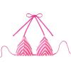 imageSHENHE Womens Triangle Halter Bikini Top Floral Tie Back Smocked Cute Swimsuit TopStriped Pink White
