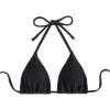 imageSHENHE Womens Triangle Halter Bikini Top Floral Tie Back Smocked Cute Swimsuit TopTextured Black