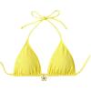 imageSHENHE Womens Triangle Halter Bikini Top Floral Tie Back Smocked Cute Swimsuit TopYellow