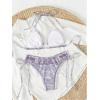 imageSHENHE Womens 2 Piece Swimsuits Denim Print Halter String Triangle Tie Side Bikini SetPurple