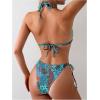 imageSHENHE Womens 2 Piece Swimsuits Halter Tie Side Patchwork Bikini Set Boho Bathing SuitBlue