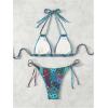 imageSHENHE Womens 2 Piece Swimsuits Halter Tie Side Patchwork Bikini Set Boho Bathing SuitBlue