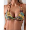 imageSHENHE Womens 2 Piece Swimsuits Halter Tie Side Patchwork Bikini Set Boho Bathing SuitMulticolor