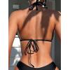 imageSHENHE Womens Mesh Halter Triangle Bikini Top Tie Back Bathing Suit Top Swimwear Black Medium