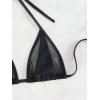 imageSHENHE Womens Mesh Halter Triangle Bikini Top Tie Back Bathing Suit Top Swimwear Black Medium