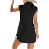 imageSHENHE Womens Sleeveless Swimwear V Neck Bathing Suit Cover Up Dress Short Shirt DressesBlack