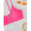 imageSHENHE Womens Smocked Backless Spaghetti Strap Padded Swimsuit Bathing Suit Bikini TopsHot Pink