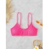 imageSHENHE Womens Smocked Backless Spaghetti Strap Padded Swimsuit Bathing Suit Bikini TopsHot Pink