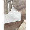 imageSHENHE Womens Smocked Backless Spaghetti Strap Padded Swimsuit Bathing Suit Bikini TopsWhite