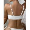 imageSHENHE Womens Smocked Backless Spaghetti Strap Padded Swimsuit Bathing Suit Bikini TopsWhite