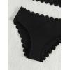 imageSHENHE Girls Scallop Trim Scoop Neck Sleeveless Solid 2 Piece Bikini SwimsuitsBlack