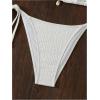 imageSHENHE Womens 2 Piece Halter Triangle Swimsuit Textured Tie Side Triangle Bikini Bathing SuitWhite