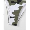 imageSHENHE Womens 2 Piece Swimsuit Camo Print Tie Backless Halter Triangle Bikini SetGreen