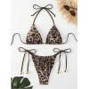 imageSHENHE Womens 2 Piece Swimsuit Halter Tie Side High Cut Sexy Triangle Bikini SetLeopard Print Brown