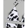 imageSHENHE Womens 3 Piece Cow Print Cut Out Tie Backless Halter Triangle Bikini Swimsuit Bathing SuitBlack