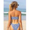 imageSHENHE Womens Floral Bandeau Bikini Set O Ring High Cut Strapless 2 Piece SwimsuitBlue and White
