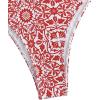 imageSHENHE Womens Floral Bandeau Bikini Set O Ring High Cut Strapless 2 Piece SwimsuitRed and White