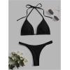 imageSHENHE Womens Halter Swimsuits 2 Piece Triangle High Cut Cheeky Thong Bikini Set Bathing SuitBlack