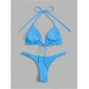 imageSHENHE Womens Halter Swimsuits 2 Piece Triangle High Cut Cheeky Thong Bikini Set Bathing SuitBlue