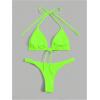 imageSHENHE Womens Halter Swimsuits 2 Piece Triangle High Cut Cheeky Thong Bikini Set Bathing SuitGreen